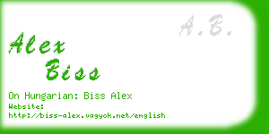 alex biss business card
